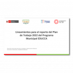 Lineamientos para el reporte del Plan de Trabajo 2022 del Programa Municipal EDUCCA