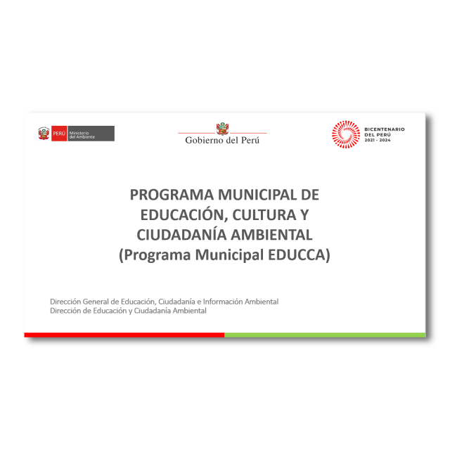 Presentación del Instructivo del Programa Municipal EDUCCA - RM N° 003-2023-MINAM
