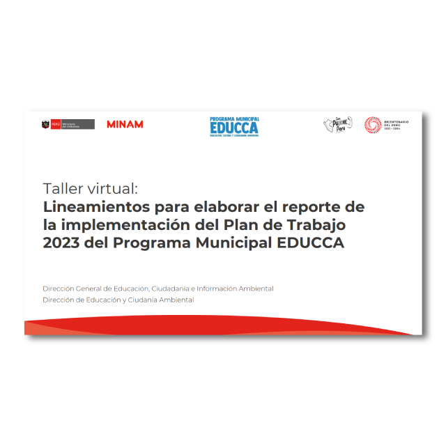 Taller virtual: Lineamientos para elaborar el reporte de la implementación del Plan de Trabajo 2023 del Programa Municipal EDUCCA