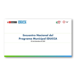 Video del Encuentro Nacional del Programa Municipal de EDUCCA 2024