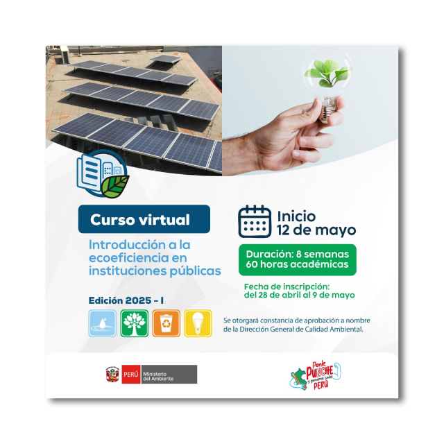 Curso virtual: Introducción a la Ecoeficiencia en Instituciones Públicas. Edición 2025 – I